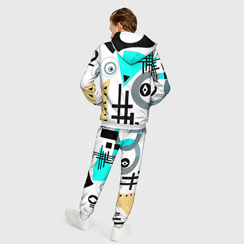 Мужской костюм Абстрактный современный дизайн / 3D-Белый – фото 4
