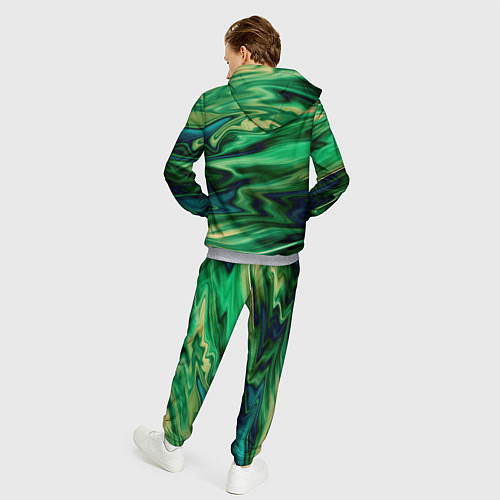 Мужской костюм Абстрактный узор в зеленых тонах / 3D-Меланж – фото 4