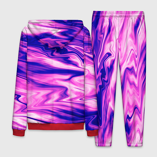Мужской костюм Розово-фиолетовый мраморный узор / 3D-Красный – фото 2