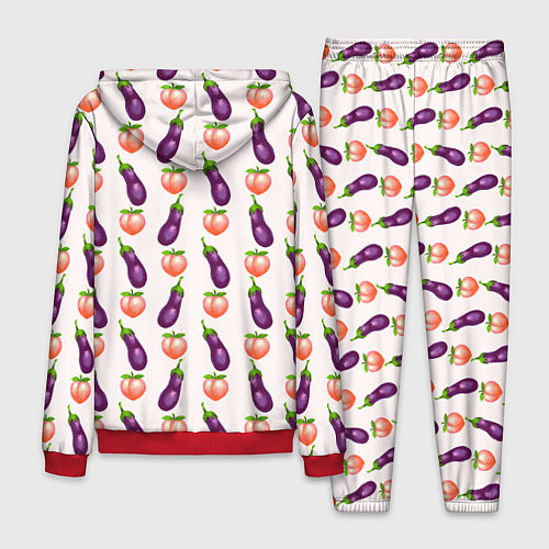 Мужской костюм Баклажаны и персики паттерн / 3D-Красный – фото 2