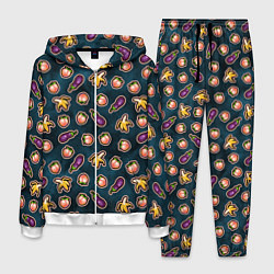 Мужской костюм Баклажаны персики бананы паттерн