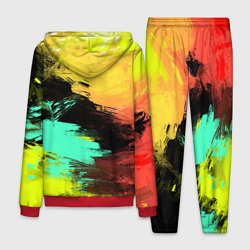 Мужской костюм Яркий красочный гранж / 3D-Красный – фото 2