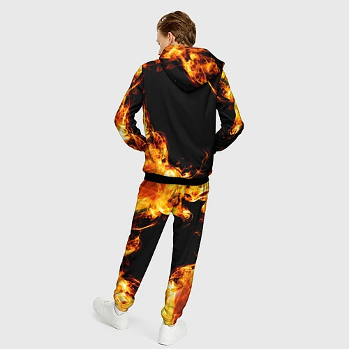 Мужской костюм Nickelback и пылающий огонь / 3D-Черный – фото 4