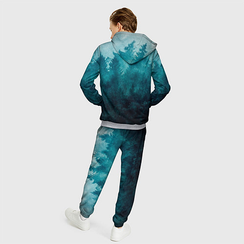 Мужской костюм Темный хвойный лес / 3D-Меланж – фото 4