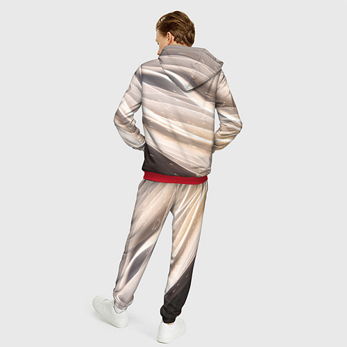 Мужской костюм Абстрактные волны и огни бесконечности / 3D-Красный – фото 4