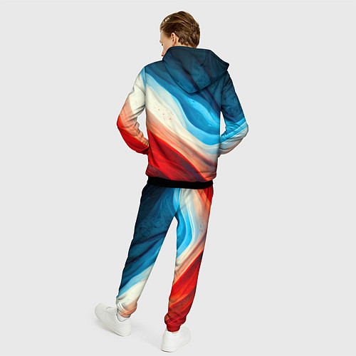 Мужской костюм Неоновые яркие волны / 3D-Черный – фото 4