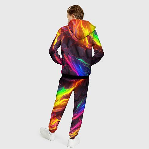 Мужской костюм Neon rainbow lava / 3D-Черный – фото 4