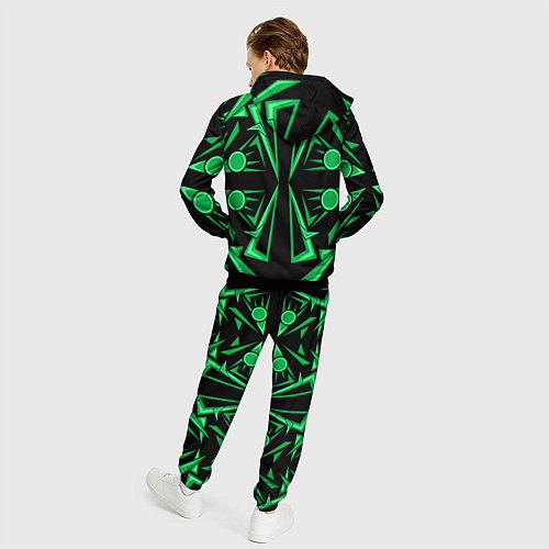 Мужской костюм Геометрический узор зеленый geometric / 3D-Черный – фото 4