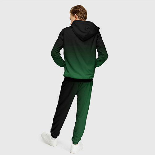 Мужской костюм Черный и мшистый зеленый градиент омбре / 3D-Черный – фото 4