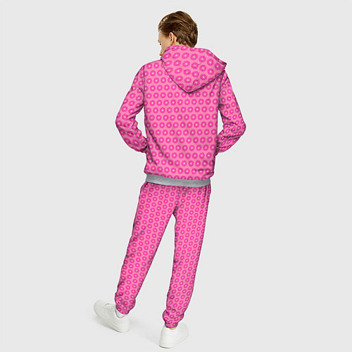 Мужской костюм Розовые цветочки - паттерн из ромашек / 3D-Меланж – фото 4