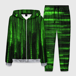 Мужской костюм Двоичный код зеленый