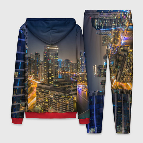 Мужской костюм Ночной красочный город / 3D-Красный – фото 2