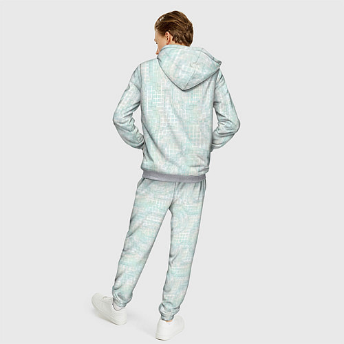 Мужской костюм Круги на клетчатом серо-белом фоне / 3D-Меланж – фото 4