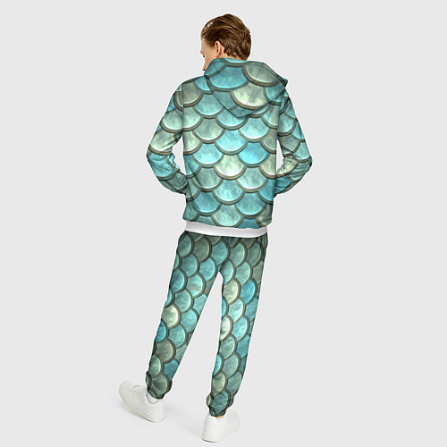 Мужской костюм Рыбья чешуя / 3D-Белый – фото 4