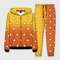 Мужской костюм Оранжевое кимоно с треугольниками - Зеницу клинок