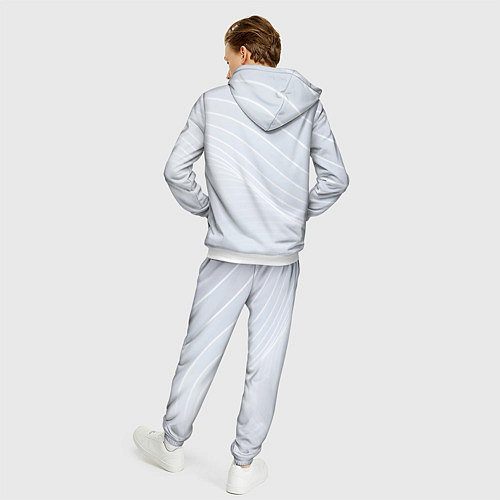 Мужской костюм Серый фон и белые линии / 3D-Белый – фото 4