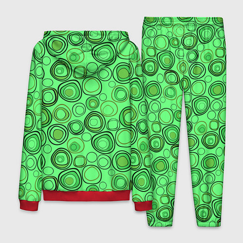 Мужской костюм Ярко-зеленый неоновый абстрактный узор / 3D-Красный – фото 2