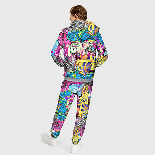 Мужской костюм Велосипедист и глаз граффити / 3D-Меланж – фото 4