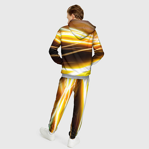 Мужской костюм Желтые неоновые полосы / 3D-Меланж – фото 4