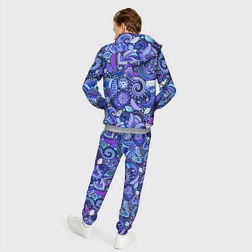 Мужской костюм Фиолетовые цветы узор / 3D-Меланж – фото 4