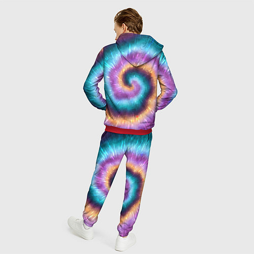 Мужской костюм Сине-фиолетовый тай дай / 3D-Красный – фото 4