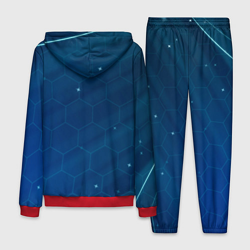 Мужской костюм Real madrid голубая абстракция / 3D-Красный – фото 2