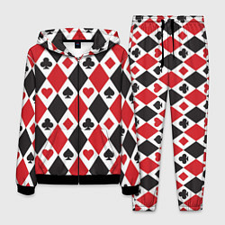 Костюм мужской Фон из карточных мастей, цвет: 3D-черный