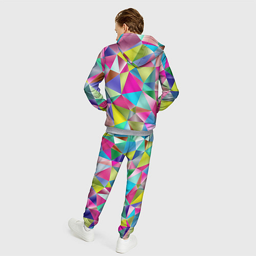 Мужской костюм Радужные трехмерные треугольники / 3D-Меланж – фото 4