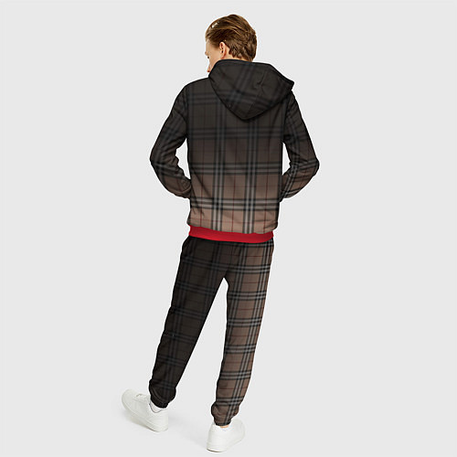 Мужской костюм Tartan gradient / 3D-Красный – фото 4