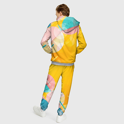Мужской костюм Геометрическая абстракция в солнечных тонах / 3D-Меланж – фото 4