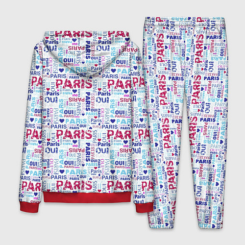 Мужской костюм Парижская бумага с надписями - текстура / 3D-Красный – фото 2