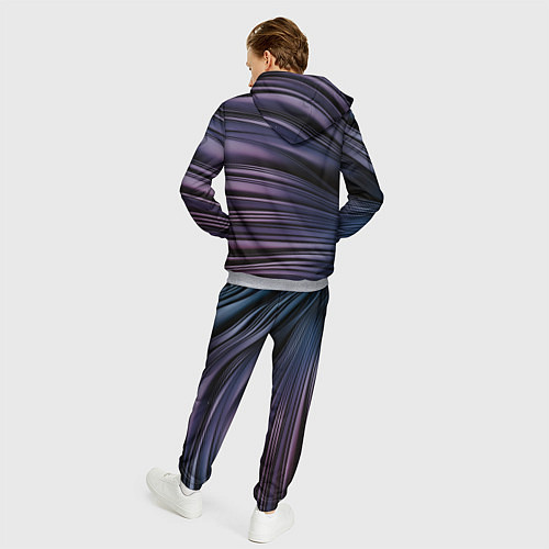 Мужской костюм Волнообразные фиолетовые паттерны / 3D-Меланж – фото 4
