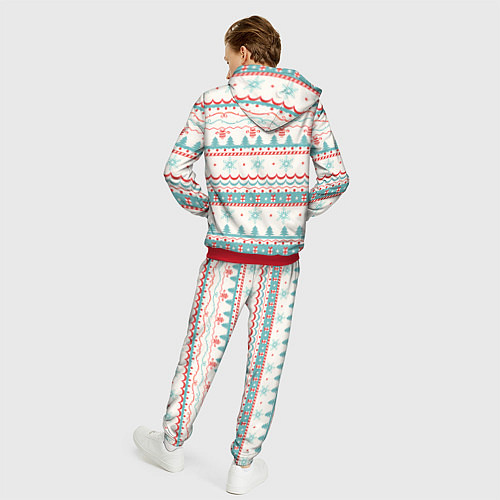 Мужской костюм Новогодний свитер, но без оленей / 3D-Красный – фото 4