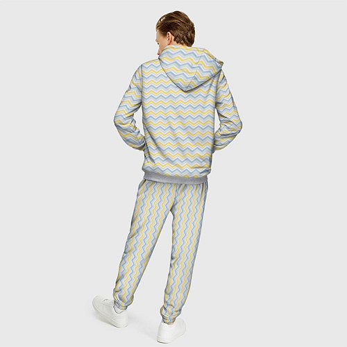 Мужской костюм Полосатый зигзаг узор / 3D-Меланж – фото 4