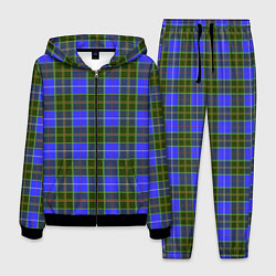 Мужской костюм Ткань Шотландка сине-зелёная