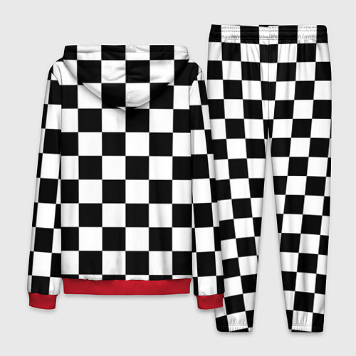 Мужской костюм Шахматные клетки - текстура / 3D-Красный – фото 2