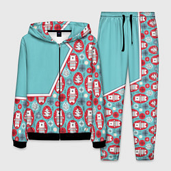 Костюм мужской Новогодние мишки, цвет: 3D-черный