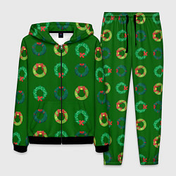 Мужской костюм Зеленые рождественские венки омелы