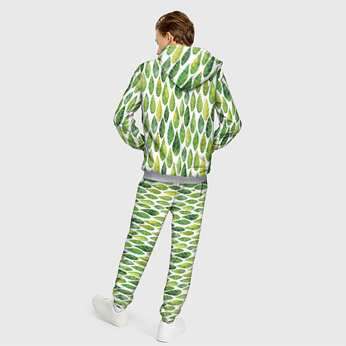 Мужской костюм Акварельные листья / 3D-Меланж – фото 4