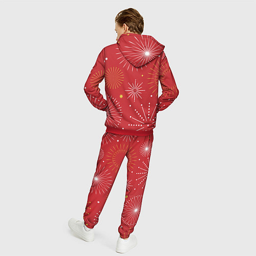Мужской костюм Горящие снежинки / 3D-Красный – фото 4