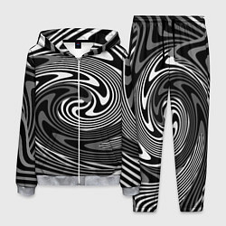 Мужской костюм Black and white abstract pattern