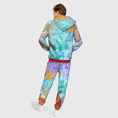 Мужской костюм Красочный и разноцветный дым / 3D-Красный – фото 4