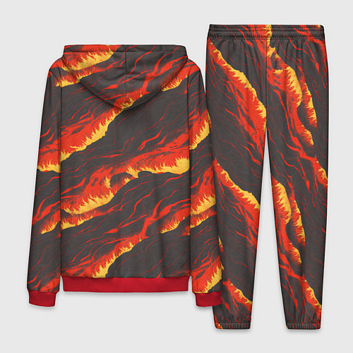 Мужской костюм Потоки лавы в японском стиле / 3D-Красный – фото 2