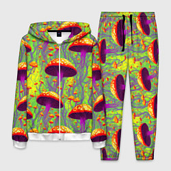 Костюм мужской Кислотные мухоморы, цвет: 3D-белый