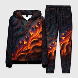 Костюм мужской Огненный орнамент с языками пламени, цвет: 3D-черный