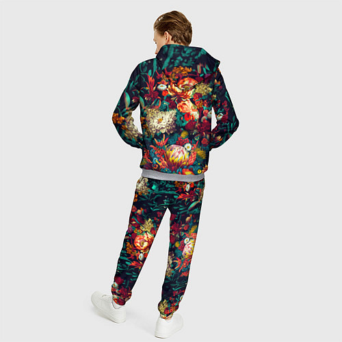 Мужской костюм Цветочный паттерн с цветами и листьями / 3D-Меланж – фото 4
