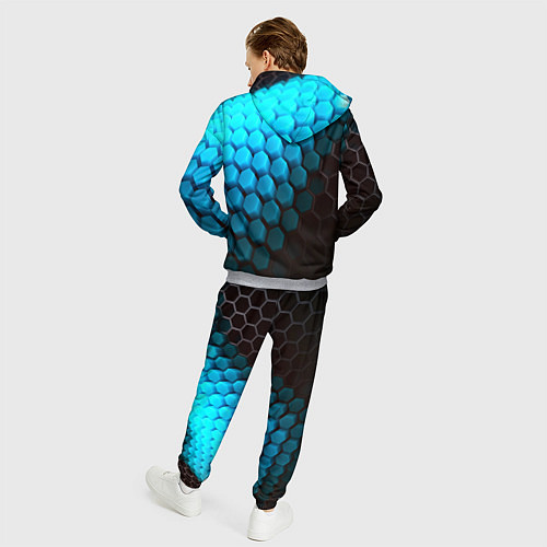 Мужской костюм Abstraction neon blue / 3D-Меланж – фото 4