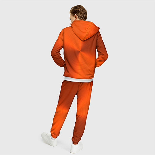Мужской костюм Оранжевый волнообразный дисковый узор / 3D-Белый – фото 4