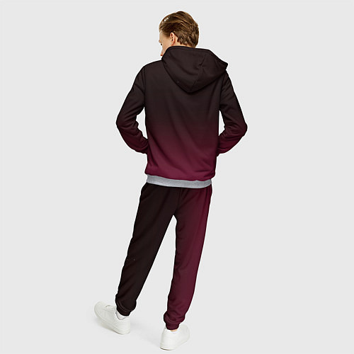 Мужской костюм Темно-малиновый градиент / 3D-Меланж – фото 4