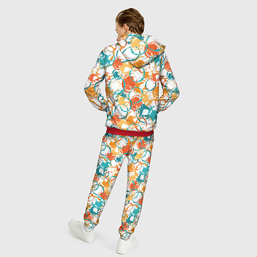 Мужской костюм Разноцветные пятна красок / 3D-Красный – фото 4